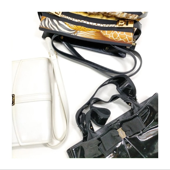 Ferragamo Hand Bag 3 pieces set Shoulder Bag Nylon Leather Enamel 1917400 - Picture 3 of 9